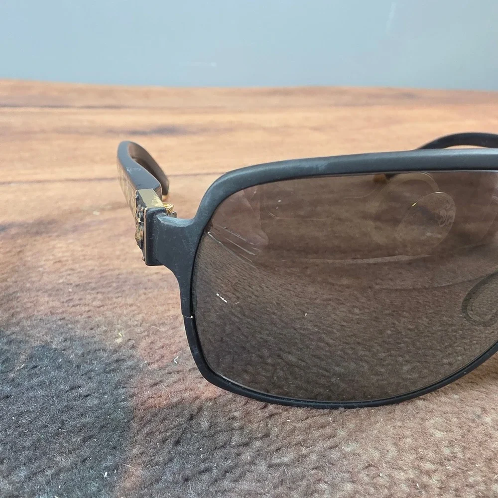 Affliction Rebel Sunglasses Mens OS Black Gold Good Fleur De Lis Gothic Aviator